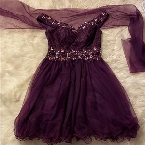 violet colored dress with cupping